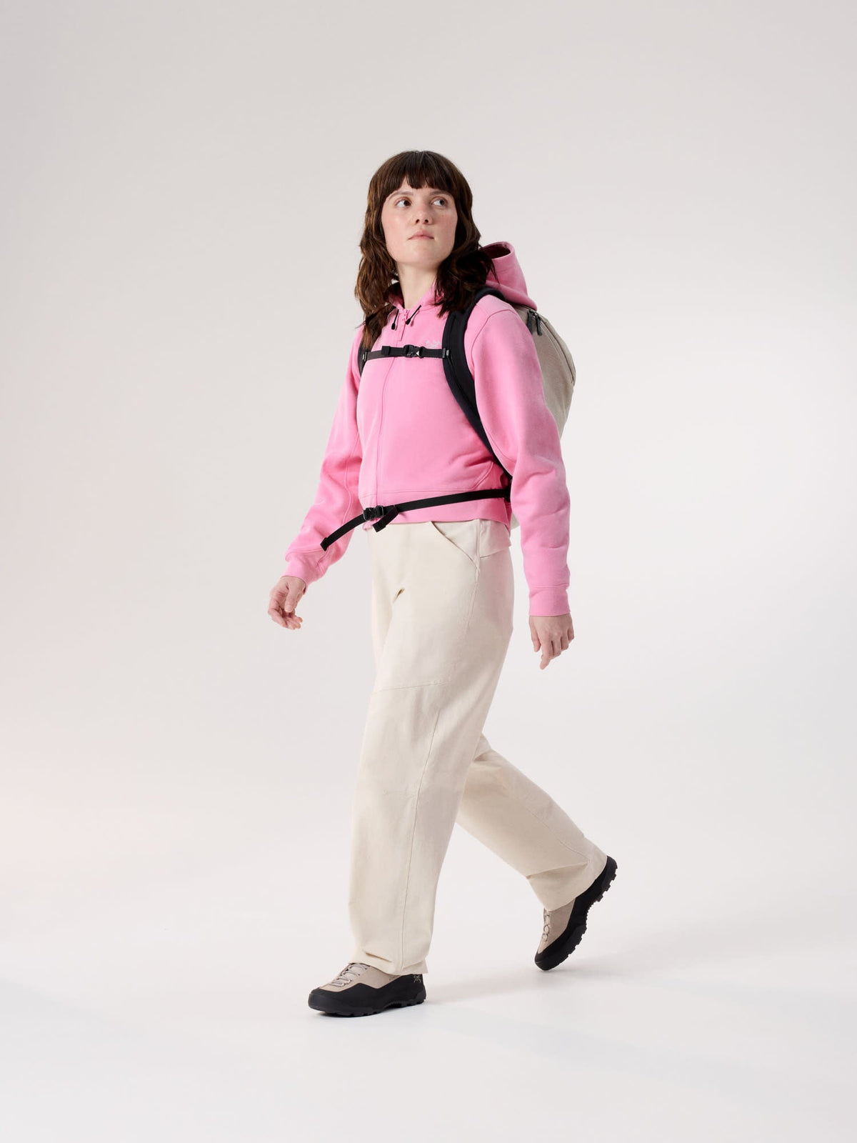 Emblem Fleece Full Zip Crop Hoody Women's
